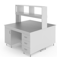 Физический островной стол со столешницей из химстойкого пластика НВ-1500 ОСП