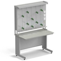 Стол титровальный ЭКРОС 1200х600х750/1735 мм, раб. поверхность - ЛАМИНАТ СЕРЫЙ