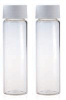 Виала 40 мл, прозрачная, с крышкой винтовой 24-400 с отверстием, ПП, ребристая, белая, с септой Natural PTFE/White Silicone, 3 мм, 100 шт/уп, Zhejiang ALWSCI Technologies