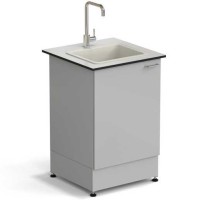 Стол-мойка ЭКРОС 600х600х900 мм, чаша полипропилен, раб. поверхность - LABGRADE