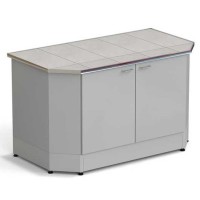 Стол-тумба торцевой ЭКРОС 1500х800х900 мм, раб. поверхность - КЕРАМИКА с НС бортиком