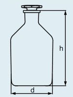 Бутыль DURAN Group 500 мл, NS24/29, узкогорлая, с пробкой, коричневое силикатное стекло