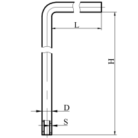 Трубка подачи пара длина 150 мм ГОСТ 12068 эскиз 5-554-01