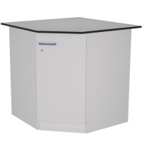 Стол угловой высокий на металлической опорной тумбе ЛАБ-PRO СУОТМ 90/65.90/65.90 TR