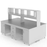 Физический островной стол со столешницей из химстойкого пластика НВ-2400 ОСП