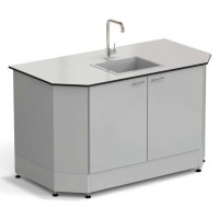 Стол-мойка торцевая ЭКРОС 1500х800х900 мм, чаша стеклопластик, раб. поверхность - LABGRADE