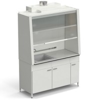 Шкаф вытяжной с одной мойкой из СП и ВЗБ светильником 1520х750х2160 мм, раб. поверхность - LABGRADE