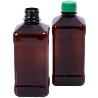 Бутылка квадратная 510 мл коричневая с крышкой