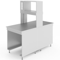 Физический островной стол со столешницей из химстойкого пластика НВ-800 ОСП