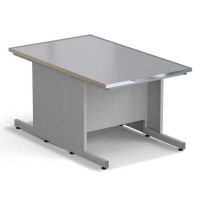 Стол островной ЭКРОС 900х1500х750 мм, раб. поверхность - МОНОЛИТНЫЙ КЕРАМОГРАНИТ с НС бортиком