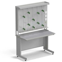 Стол титровальный ЭКРОС 1200х600х750/1735 мм, раб. поверхность - МОНОЛИТНЫЙ КЕРАМОГРАНИТ с ПВХ кромкой