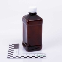 Бутылка квадратная 510 мл коричневая с крышкой с контрольным кольцом