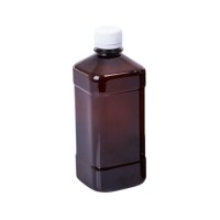 Бутылка квадратная 510 мл коричневая с крышкой с контрольным кольцом