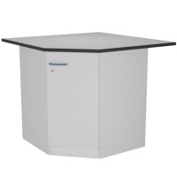 Стол угловой высокий на металлической опорной тумбе ЛАБ-PRO СУОТМ 110/80.110/80.90 LA