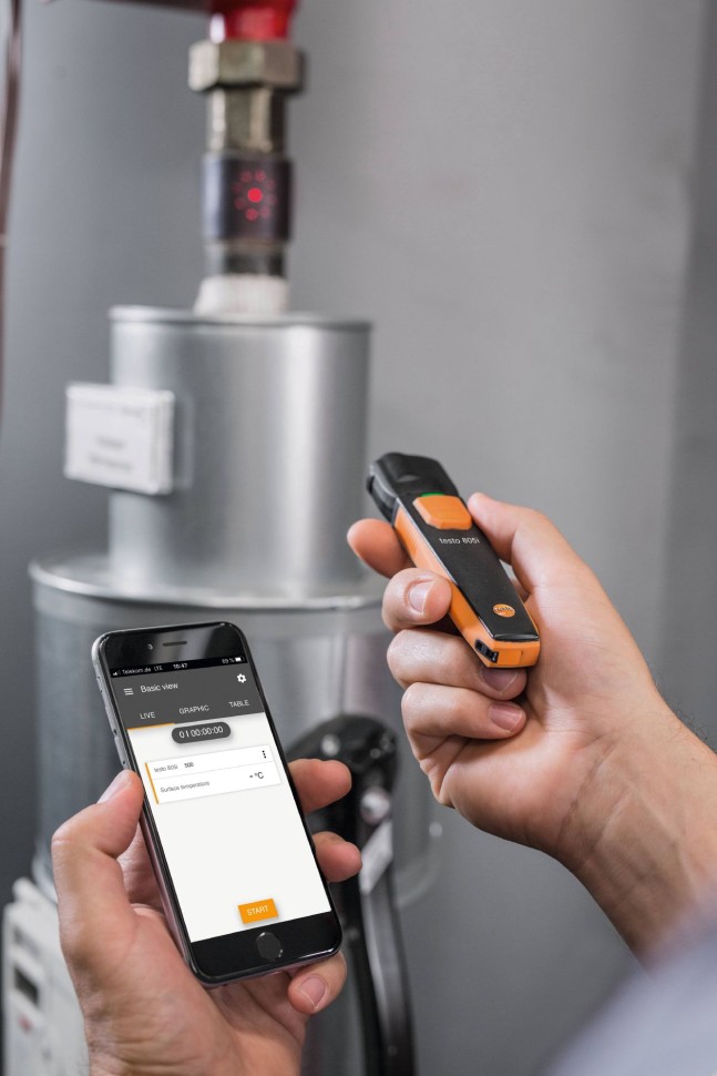 Смарт-зонд testo 805 i - ИК-термометр с Bluetooth, управляемый со смартфона/планшета