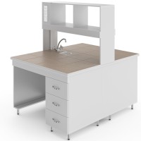 Химический островной стол со столешницей из керамогранитной плитки НВ-1200 ОКХ