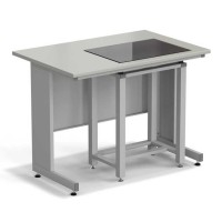 Стол весовой с приставкой ЭКРОС 1200х800х900 мм, весовой стол справа, раб. поверхность - ЛАМИНАТ СЕРЫЙ