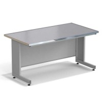 Стол пристенный ЭКРОС 1500х800х750 мм, раб. поверхность - МОНОЛИТНЫЙ КЕРАМОГРАНИТ с НС бортиком