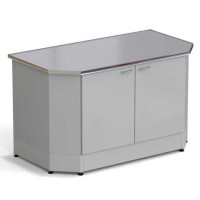 Стол-тумба торцевой ЭКРОС 1500х800х900 мм, раб. поверхность - МОНОЛИТНЫЙ КЕРАМОГРАНИТ с НС бортиком