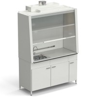 Шкаф вытяжной с одной мойкой из НС и ВЗБ светильником 1520х750х2160 мм, раб. поверхность - LABGRADE