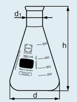 Колба Эрленмейера DURAN Group 250 мл, толстостенная, узкогорлая, с градуировкой, стекло