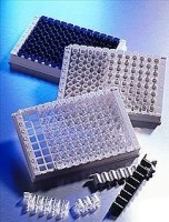 Планшеты 96 луночные для ИФА, стрипованные, круглодонные, прозрачные, нестерильные, без крышки, высокое связывание, 190 мкл, 100 шт./уп., Corning (аналог ар. М-011 вид u, Sovtech)