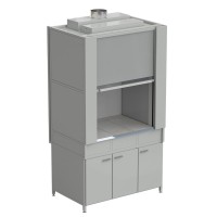 Шкаф вытяжной с коконом из стеклопластика без воды с ВЗБ светильником 1200х820х2240 мм, раб. поверхность - КЕРАМИКА