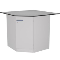 Стол угловой высокий на металлической опорной тумбе ЛАБ-PRO СУОТМ 110/80.110/80.90 TR