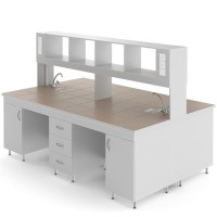 Химический островной стол со столешницей из керамогранитной плитки НВ-2400 ОКХ