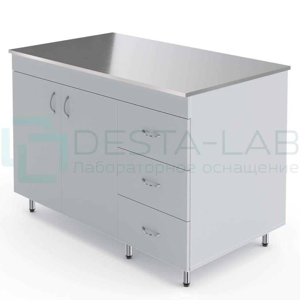 Лабораторный стол-тумба со столешницей из нержавеющей стали Теолаб НВ-1200 СТН