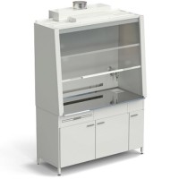 Шкаф вытяжной с подводом воды с ВЗБ светильником 1520х750х2160 мм, раб. поверхность - НЕРЖАВЕЮЩАЯ СТАЛЬ