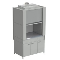 Шкаф вытяжной с коконом из стеклопластика без воды с ВЗБ светильником 1200х820х2240 мм, раб. поверхность - МОНОЛИТНЫЙ КЕРАМОГРАНИТ