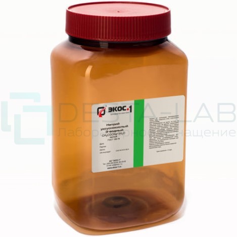 Натрий уксуснокислый 3-водный чистый (Ч), банка пластик 0,90 кг.