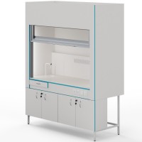 Вытяжной шкаф с сантехникой и столешницей из монолитной керамики ШВ НВК 1800 МОН+