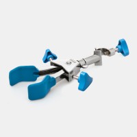 Зажим штативный ISOLAB с двумя губками, диаметр раскрытия 50 мм, с поворотным креплением, хромированная сталь