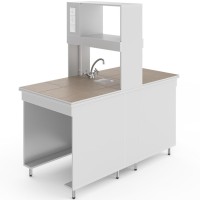 Химический островной стол со столешницей из керамогранитной плитки НВ-800 ОКХ