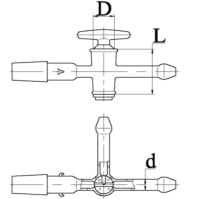 Кран 3-х ходовой К3Х-1-32-2,5 КШ 29/32, ТС, эскиз 4-39-02