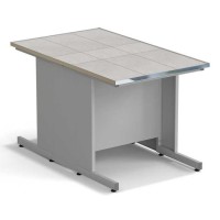 Стол островной ЭКРОС 900х1500х900 мм, раб. поверхность - КЕРАМИКА с НС бортиком