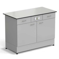 Стол-тумба ЭКРОС 1200х600х900 мм 2 двери + 2 ящика с электрикой, раб. поверхность - LABGRADE