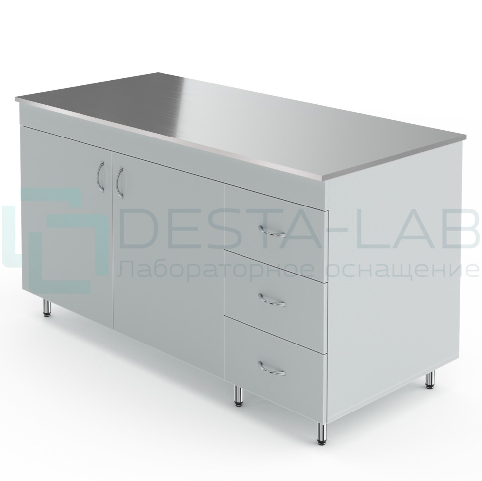 Лабораторный стол-тумба со столешницей из нержавеющей стали Теолаб НВ-1500 СТН