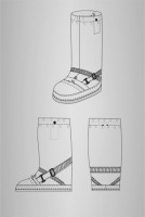 Бахилы для чистых помещений, высокие, твёрдая гипалоновая подошва, без молнии, ЛТО