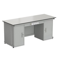 Стол демонстрационный с двумя напольными тумбами, с электрикой 2000х750х900, раб. поверхность - LABGRADE (EK_56.0573.00.08)