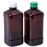 Бутылка квадратная 540 мл коричневая с крышкой с контрольным кольцом