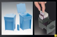 Штатив для окрашивания и проводки на 12 стекол, съемный, серый, РОМ, Deltalab