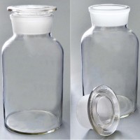 Склянка лабораторная 10000 мл из светлого стекла с широкой горловиной и притертой пробкой