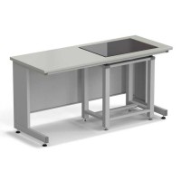 Стол весовой с приставкой ЭКРОС 1500х600х750 мм, весовой стол справа, раб. поверхность - ЛАМИНАТ СЕРЫЙ