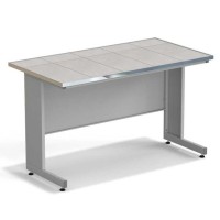 Стол пристенный ЭКРОС 1500х800х900 мм, раб. поверхность - КЕРАМИКА с НС бортиком