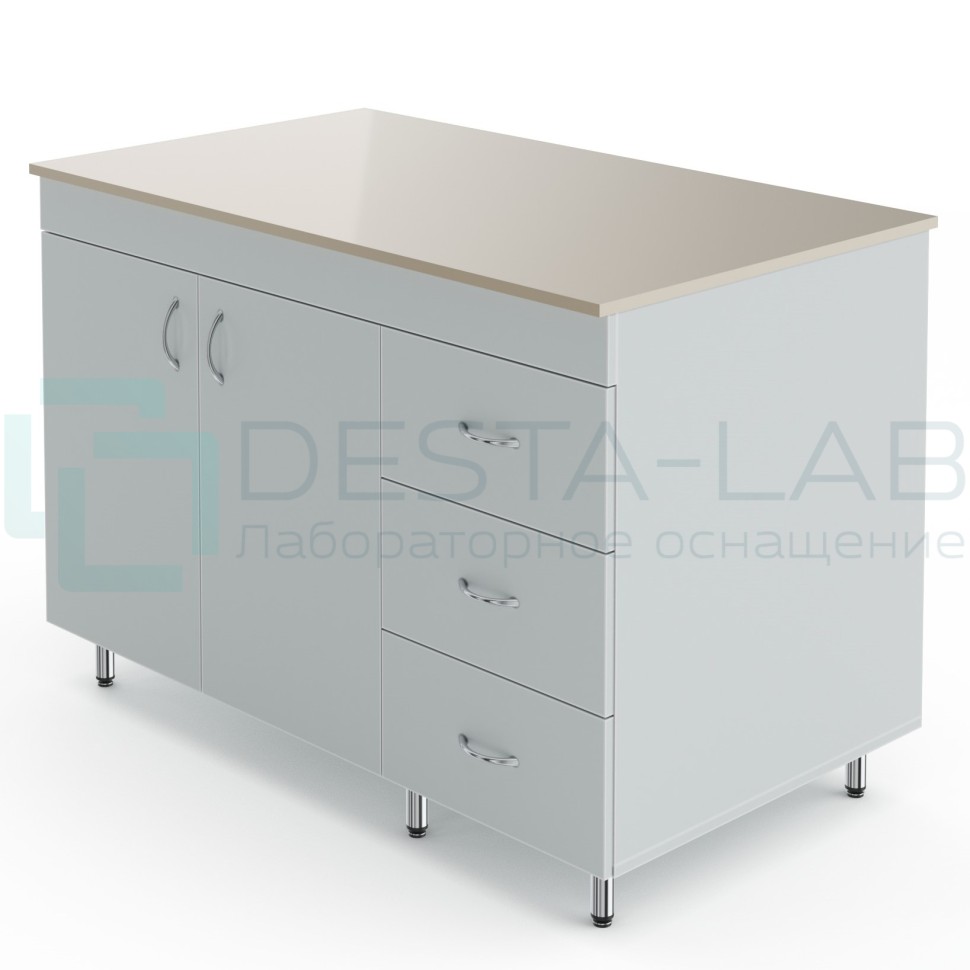 Лабораторный стол-тумба со столешницей из полипропилена Теолаб НВ-1200 СТП