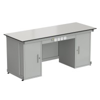 Стол демонстрационный с двумя напольными тумбами, с электрикой 2000х750х900, раб. поверхность - LABGRADE (EK_56.0573.10.08)