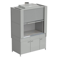 Шкаф вытяжной с коконом из стеклопластика без воды с ВЗБ светильником 1500х820х2240 мм, раб. поверхность - КЕРАМИКА